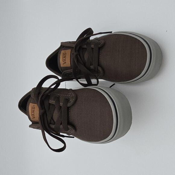 Vans Boy's Atwood Textile Walnut/Grey low skate shoes size 3 - Picture 4 of 8